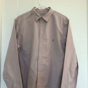 ALLSAINTS “Boca Pink” Oxford Hidden Collar Buttons